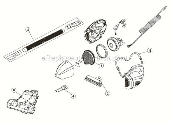 Page A Diagram and Parts List for M08215X  Dirt Devil Hand Vacuum